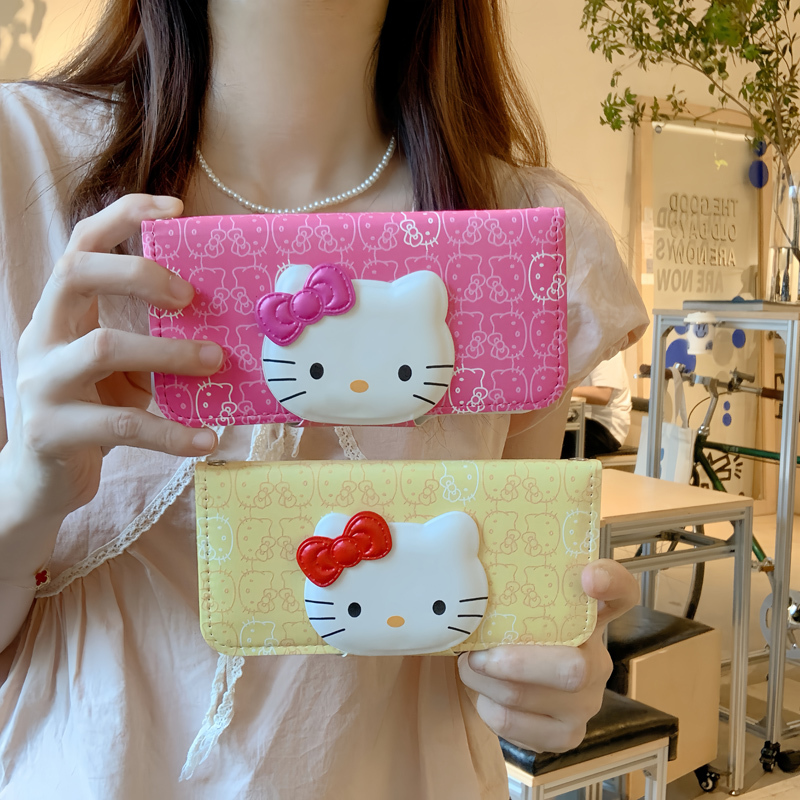 เคสลายคิตตี้สําหรับ ไอโฟน 16 15 14 13 มือโปร สูงสุด เคสสวยหนัง ปู่ ฝาพับยืนกระเป๋าสตางค์ปก