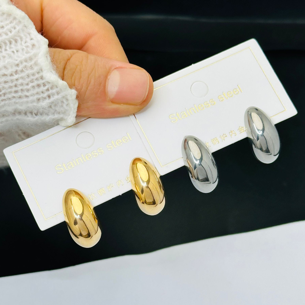 Metal Scenery Surface Drop-Shaped Titanium Steel ต่างหูสีสํารอง Hypo