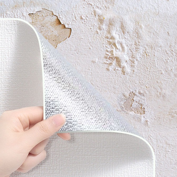 2.8m วอลล์เปเปอร์ซีเมนต์กันน้ํา Moisture-proof 3D กระเบื้องหนาตกแต่งผนังสติกเกอร์ติดผนังแบบมีกาวในตัว