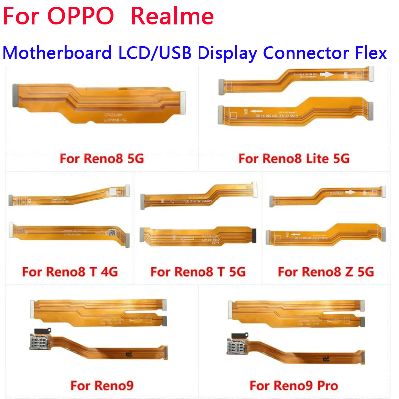 Aaa + หลักเมนบอร์ด LCD/USB การเชื่อมต่อ Flex Cable สําหรับ OPPO Reno8 Reno9 Pro Lite TZ 5G 4G