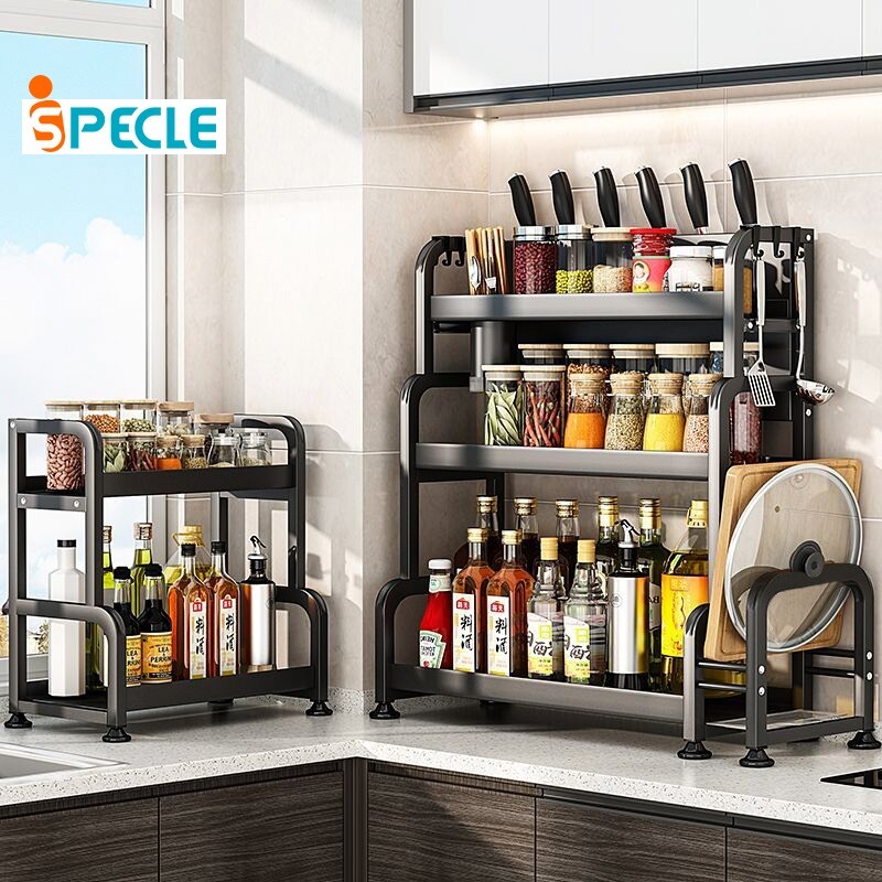 iSPECLE【โปรโมชั่นเปิดร้านใหม่】ชั้นวางเครื่องเทศ เครื่องปรุง 2/3 ชั้น สําหรับห้องครัว