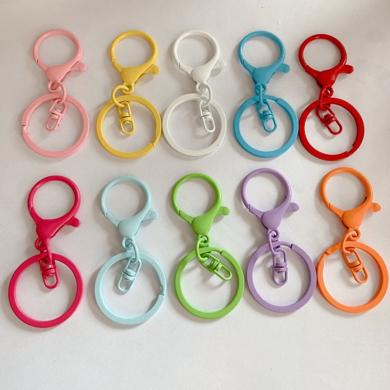 [แฟชั่น] สีเข็มกลัดกุ้งก้ามกรามฤดูใบไม้ผลิขนาดใหญ่ Claspsps ตะขอเปิดแหวน Key Hook พวงกุญแจสําหรับเครื่องประดับทํา DIY พวงกุญแจอุปกรณ์เสริม {TH}