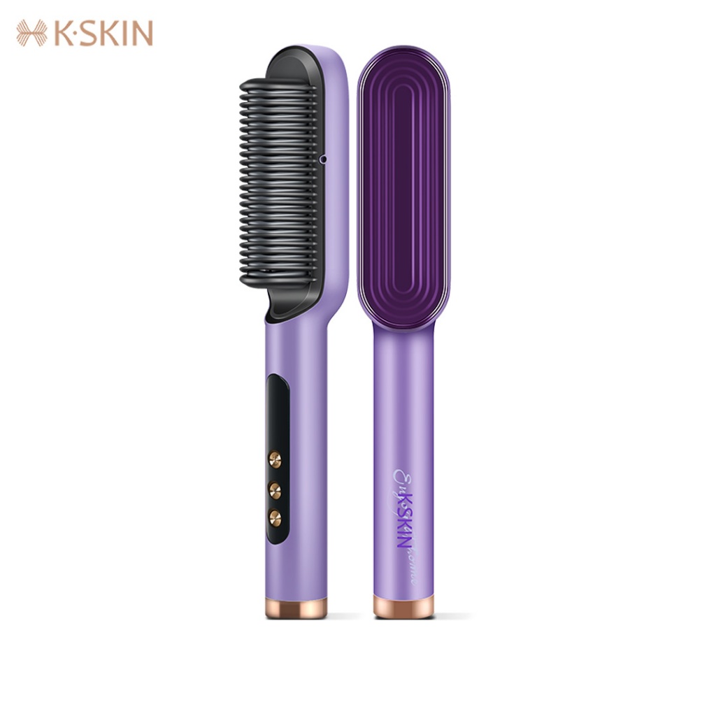 K.skin KD380K ไฟฟ้าหวีผมตรงไอออนลบ Hair Care 30s ความร้อนอย่างรวดเร็วสําหรับม้วนตรงสองวัตถุประสงค์