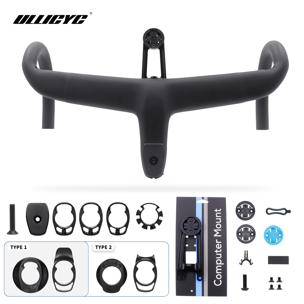 Carbon Cockpit Full ภายในสายจักรยาน Cockpit แผนที่จักรยาน Handlebar Di2 แบบบูรณาการ Handlebar 360 มม