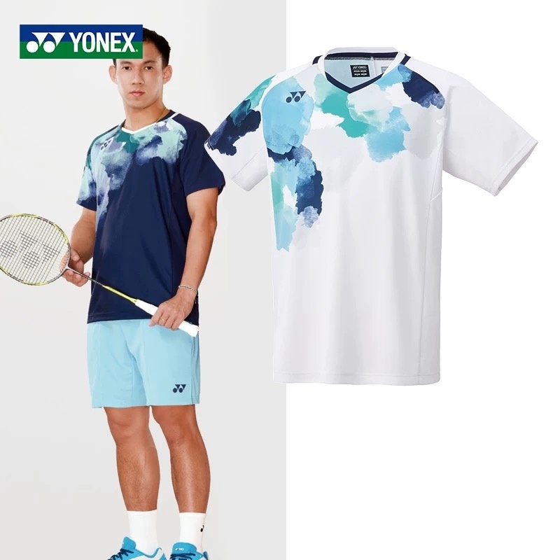 โยเน็กซ์ แบดมินตัน ชุด เสื้อเทนนิสผู้ชายและผู้หญิงตาข่ายระบายอากาศแขนสั้นฤดูร้อนใหม่จับคู่การฝึกอบรมเสื้อกีฬา