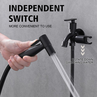 SUS304 Stainless steel Bidet spray set Two way faucet with sprayer Bathroom faucet Toilet hose Paip toilet pipe water tap