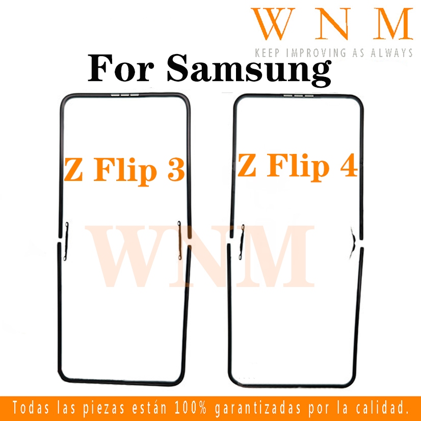 กรอบกลางแผ่นฝาครอบด้านหน้า Faceplate LCD กรอบรองรับอะไหล่ซ่อมสําหรับ Samsung Galaxy Z Flip 3 4 F711 
