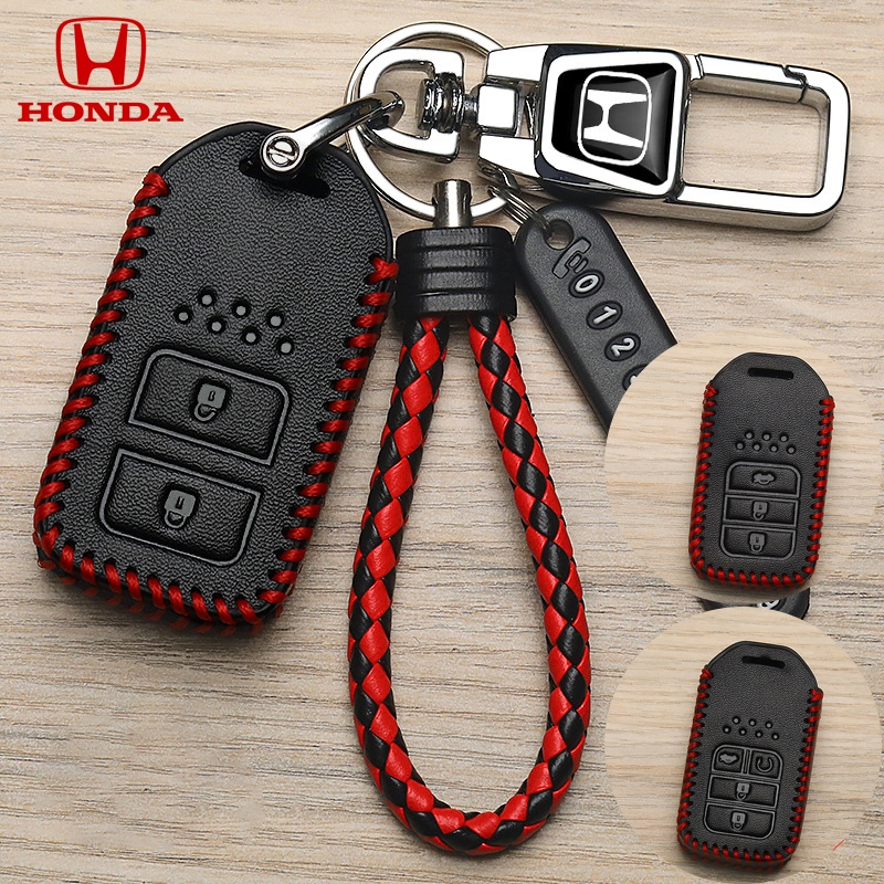 ของแท้หนังรถ Remote Key สําหรับ Honda Jazz/HR-V/CR-V/BR-V/Accord/Civic ฝาครอบกุญแจ Honda พวงกุญแจ