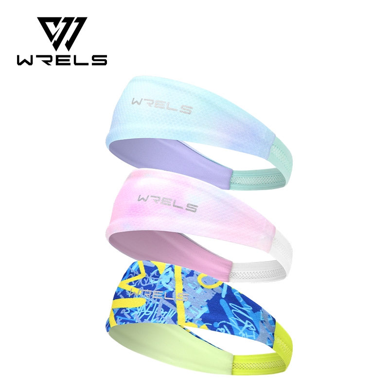 WRELS ผ้าคาดศีรษะสำหรับเล่นกีฬา ระบายอากาศได้ดี ดูดซับเหงื่อ แห้งเร็ว