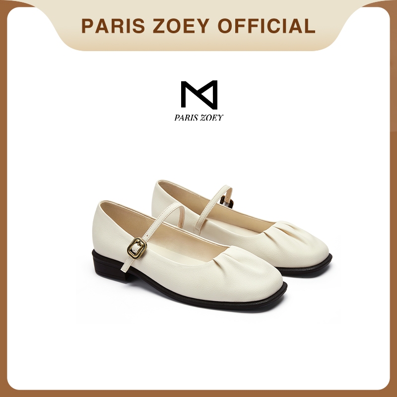 【ผลิตภัณฑ์ใหม่】Paris Zoey Mary Jane Shoes รองเท้าส้นแบนผู้หญิงสไตล์เรียบง่ายรองเท้านักเรียนน่ารัก