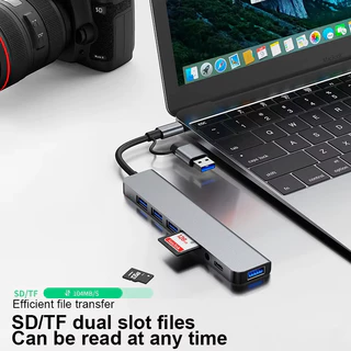 8 in 2 USB hubs Multiport Dock รองรับ TF/PD อ่าน USB 3.5 มม. Audio TYPE C Multi-Port รองรับคอมพิวเตอร์ช่อง TYPE-C ทุกรุ่น