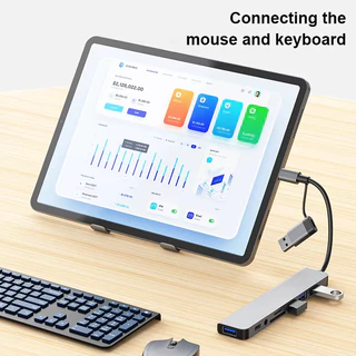 8 in 2 USB hubs Multiport Dock รองรับ TF/PD อ่าน USB 3.5 มม. Audio TYPE C Multi-Port รองรับคอมพิวเตอร์ช่อง TYPE-C ทุกรุ่น