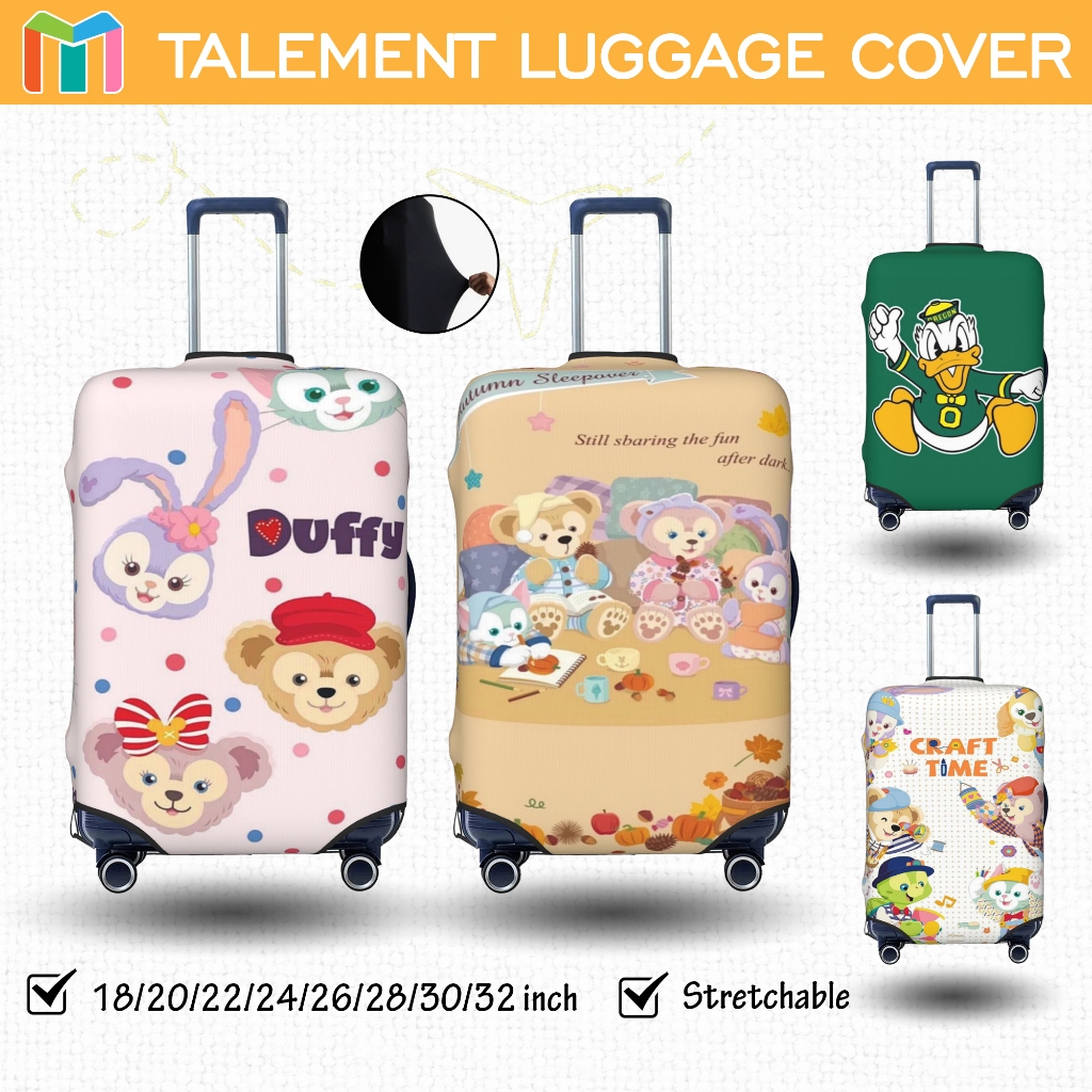 ผ้าคลุมกระเป๋าเดินทาง ผ้าสแปนเด็กซ์ แบบยืดหยุ่น ยืดหยุ่น Duffy Disney Luggage Cover 18 20 22 24 26 28 30 32 นิ้ว