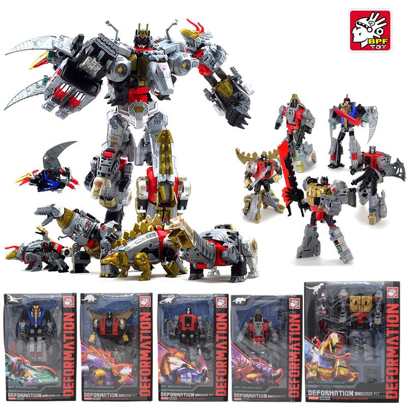 5IN1 BPF ABS รุ่น Transformation G1 หุ่นยนต์ของเล่น Dinoking Volcanicus Grimlock ตะกรันตะกอน Snarl S