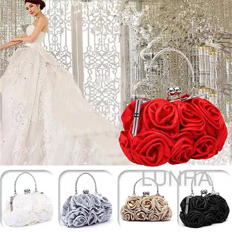 ผู้หญิงกระเป๋าถือจัดเลี้ยงงานแต่งงานอาหารค่ํา Rose ดอกไม้กระเป๋า