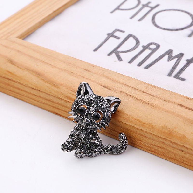 Jushi Cat Rhinestone เข็มกลัดสัตว์วันหยุดของขวัญผู้ชายผู้หญิง Jewellery อุปกรณ์เสริม