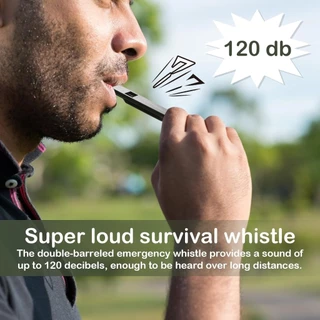 Sanlike นกหวีดฉุกเฉิน 120db Multi-Audio Loud Safety อุปกรณ์เสริมพวงกุญแจ Flat Survival Whistle สําหรับกลางแจ้ง Camping เดินป่าพายเรือ Backpacking ตกปลากู้ภัยสัญญาณ