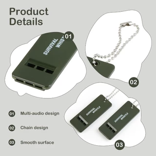 Sanlike นกหวีดฉุกเฉิน 120db Multi-Audio Loud Safety อุปกรณ์เสริมพวงกุญแจ Flat Survival Whistle สําหรับกลางแจ้ง Camping เดินป่าพายเรือ Backpacking ตกปลากู้ภัยสัญญาณ