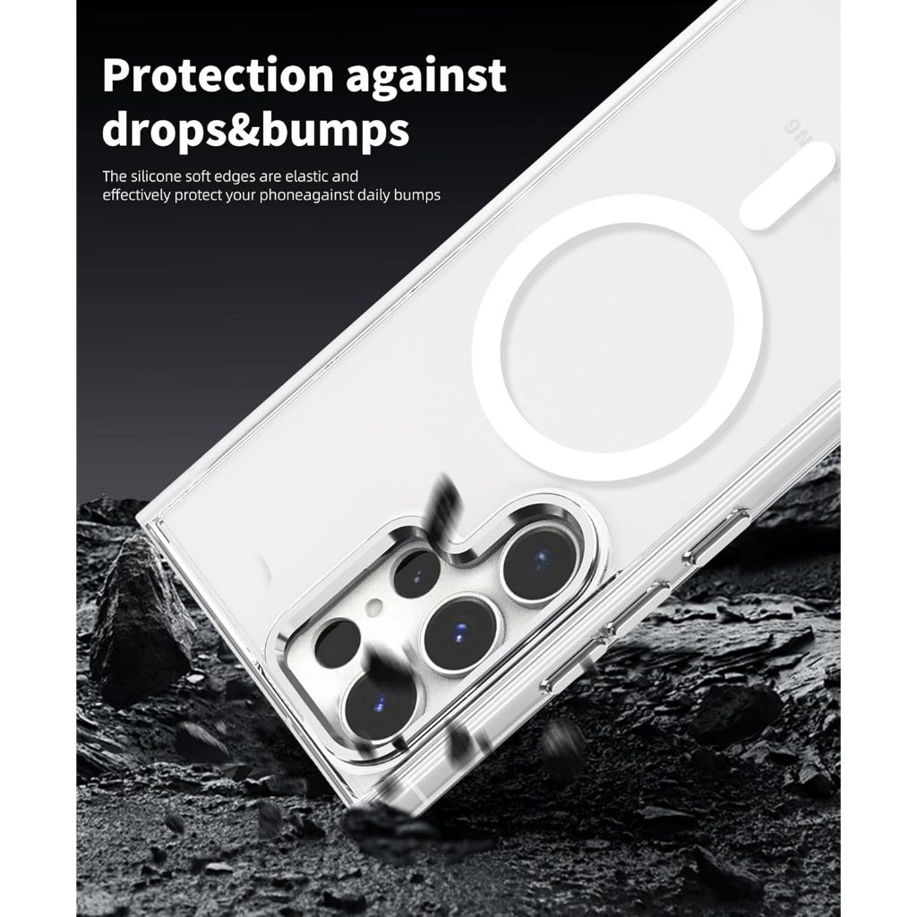 [x-it] แม่เหล็กสําหรับ Samsung Galaxy S26 Ultra s26 s26edge S25 Ultra 24 Ultra 23 Ultra Case Clear Plated Slim Thin กันกระแทก Soft TPU - รูปที่ 4