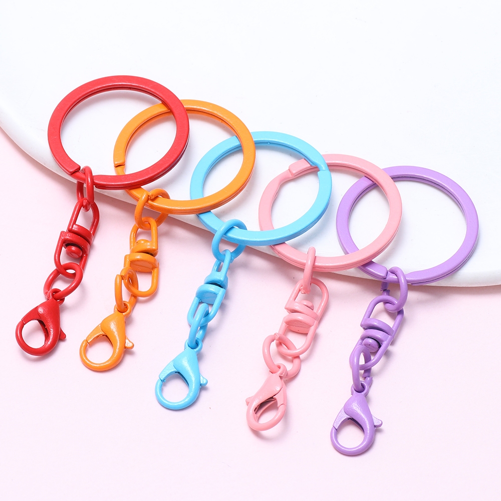 เบเกอรี่เคลือบเงาแหวน Charm สําหรับพวงกุญแจจี้ 1 ชิ้นพวงกุญแจโลหะพวงกุญแจพร้อมเข็มกลัดกุ้งก้ามกราม