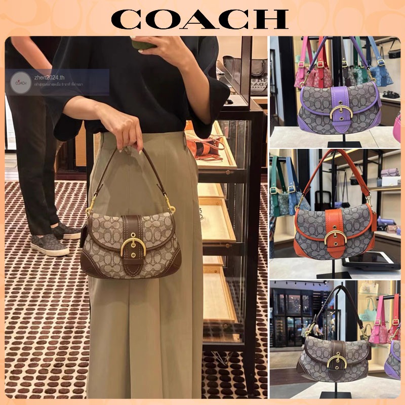 จัดส่งที่รวดเร็ว， % แท้ Coac h CJ814 Soho กระเป๋าสะพายสตรี，กระเป๋าถือ,กระเป๋ารักแร้