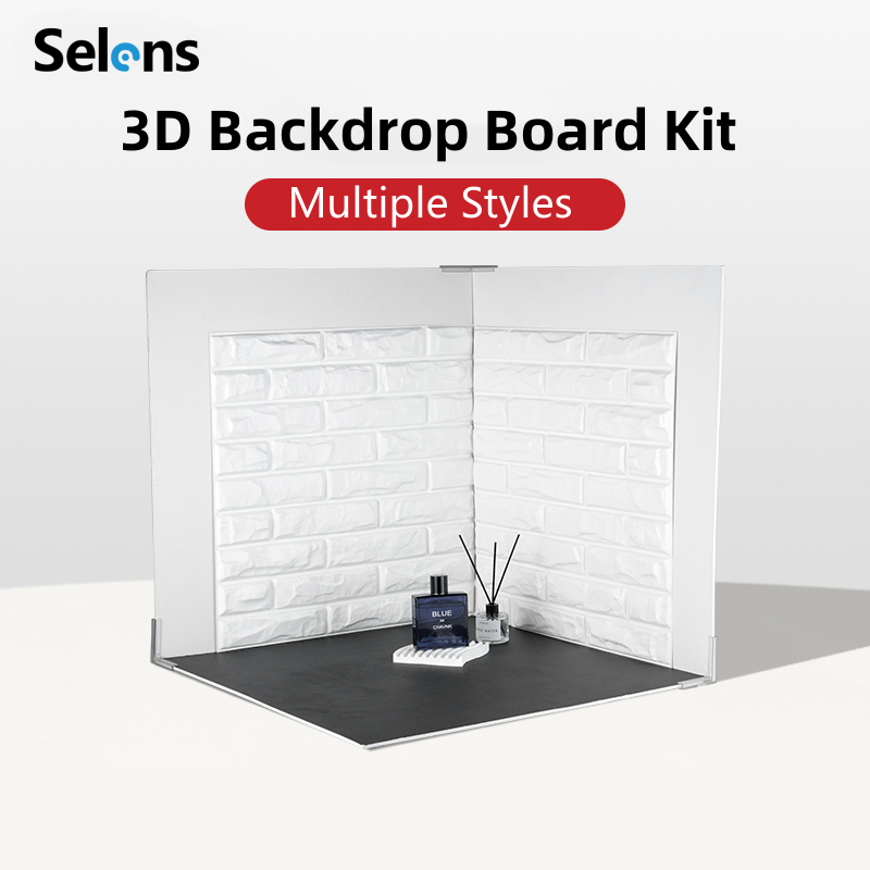 Selens ฉากถ่ายรูป ฉากหลังถ่ายรูป กล่องถ่ายภาพสินค้า 3Dพื้นหลังสําหรับเครื่องประดับอาหารเครื่องสําอาง