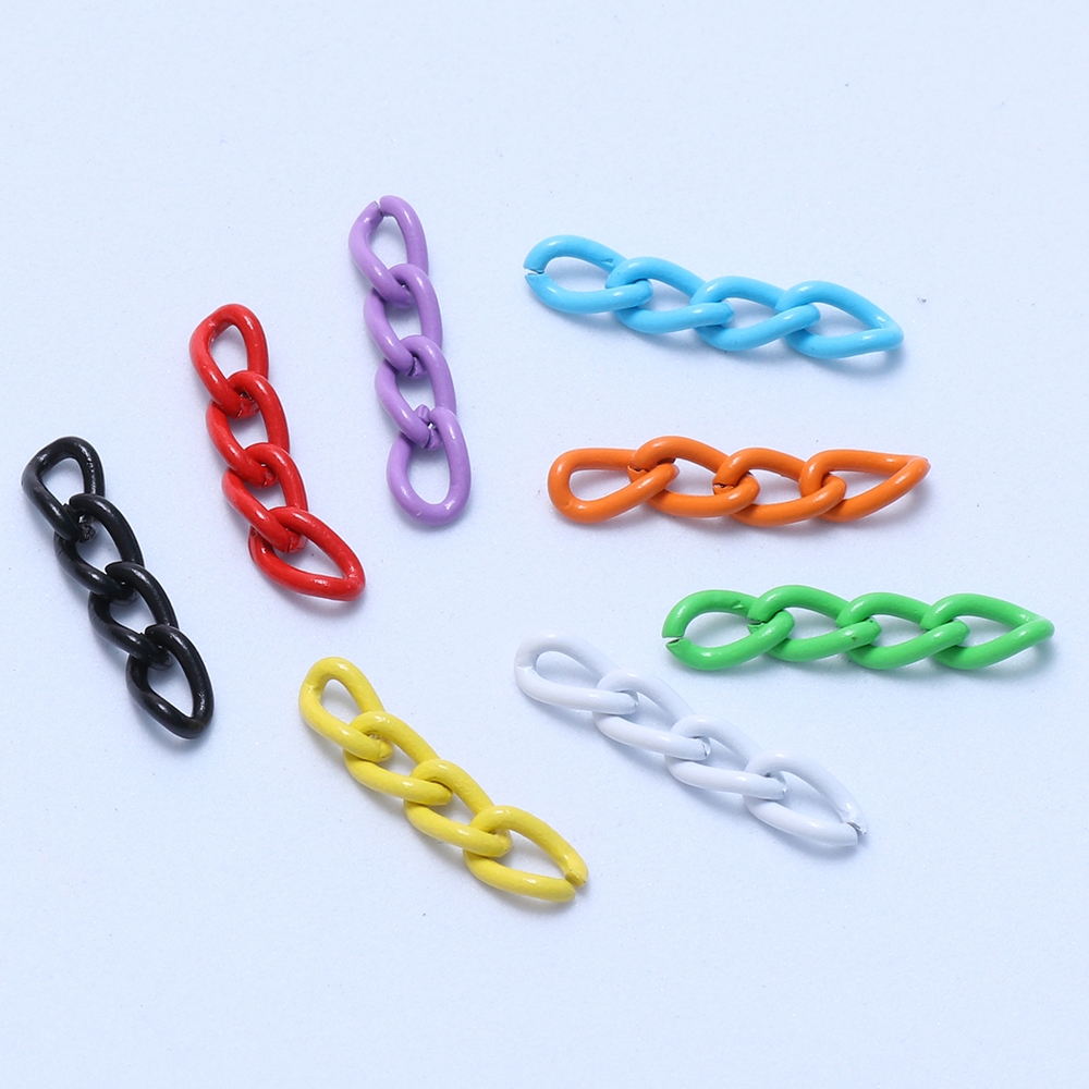 10ชิ้น โซ่พวงกุญแจหาง สีอบเหล็กสีสี่ส่วนโซ่เครื่องประดับอุปกรณ์เสริม