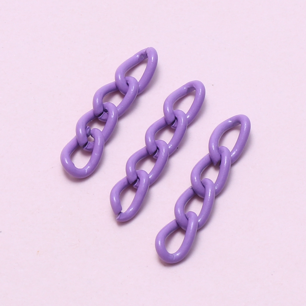 10ชิ้น โซ่พวงกุญแจหาง สีอบเหล็กสีสี่ส่วนโซ่เครื่องประดับอุปกรณ์เสริม