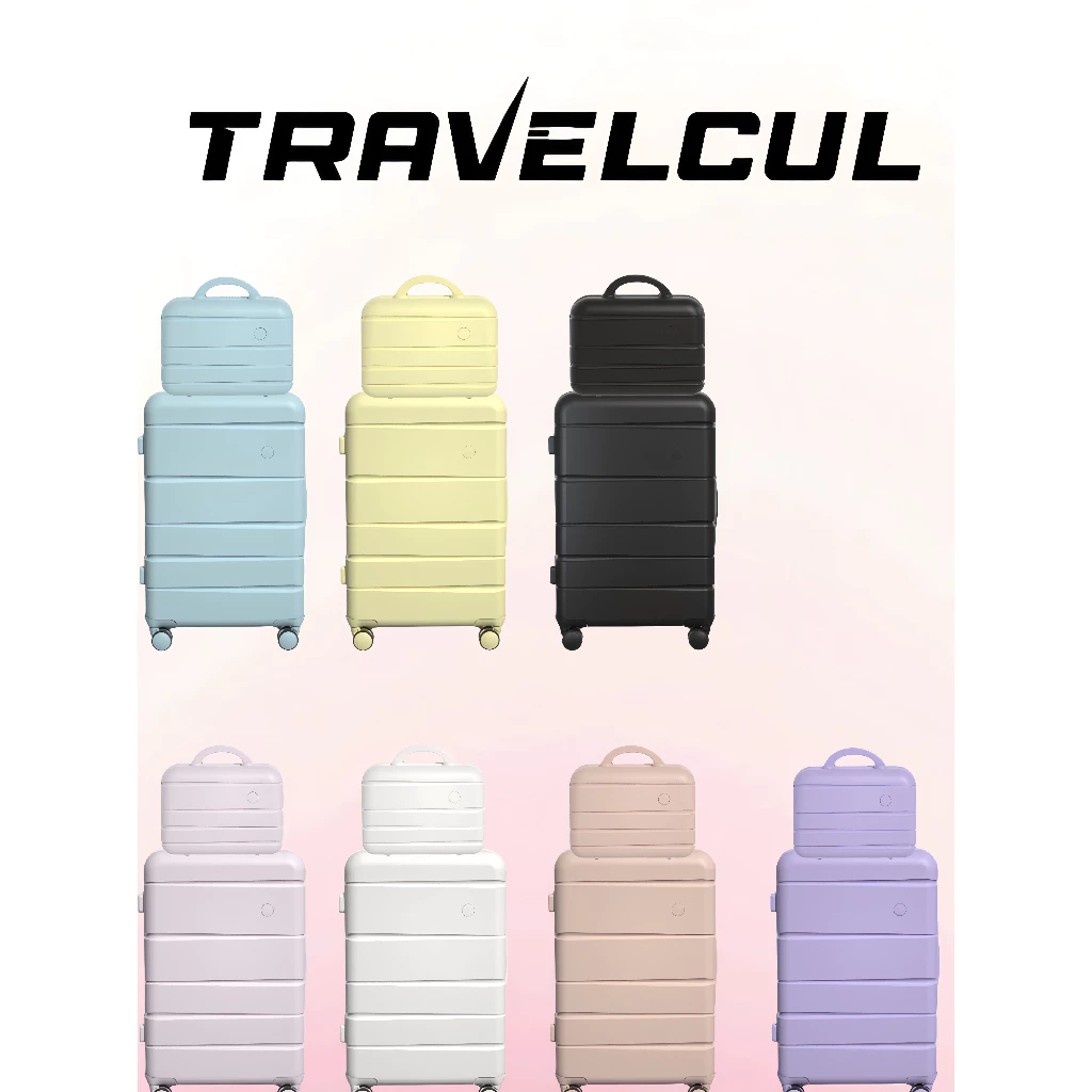 【สต็อกไทยพร้อมส่ง】(ซื้อหนึ่งแถมหนึ่ง)TRAVELCUL กระเป๋าล้อลาก 14+20 นิ้ว 14+24 นิ้ว 14+28 นิ้ว วัสดุ PC ล็อค TSA รวมกันระหว่างผู้ปกครองและเด็ก