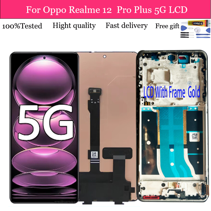 ต้นฉบับสําหรับ OPPO Realme 12 Pro/ Realme 12 Pro+/Plus 5G เปลี่ยนหน้าจอสัมผัส LCD