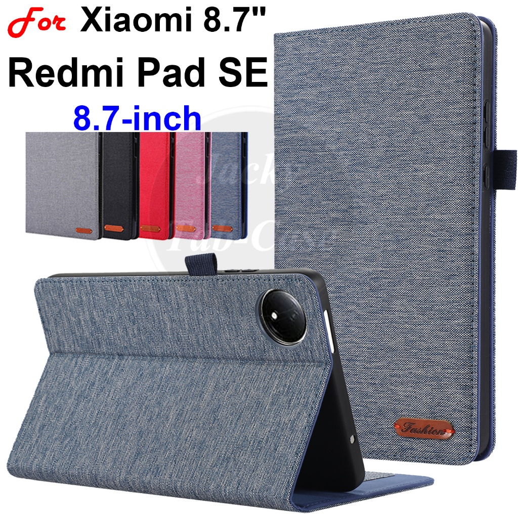 Fit สําหรับ Redmi Pad SE 8.7 นิ้ว 4G Wi-Fi Xiaomi PadSE mini 8.7 "2024 ลื่น Denim PU ปกหนังช่องใส่กา