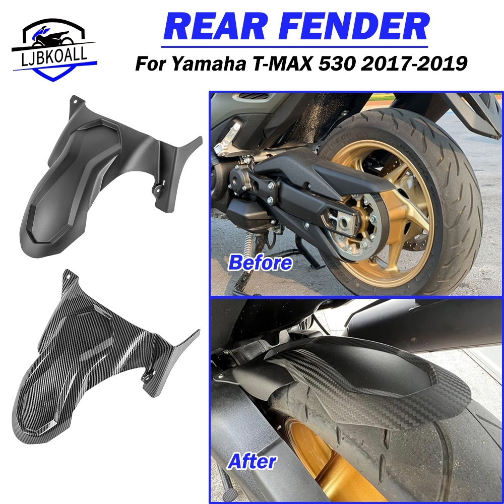 Ljjkoall รถจักรยานยนต์ด้านหลัง Mudguard Fender ยางล้อ Hugger Splash Guard สําหรับ Yamaha T-MAX 530 T