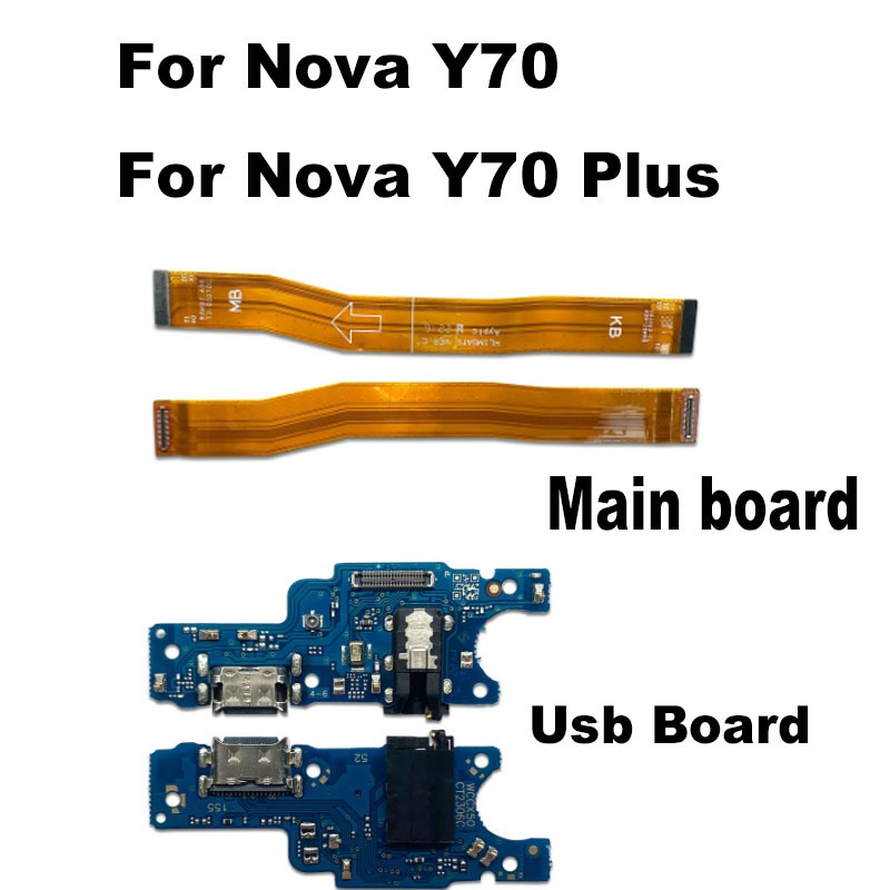 สําหรับ Huawei Nova Y70 Plus บอร์ดชาร์จ USB พอร์ต Dock Connector + เมนบอร์ดหลัก Flex Cable Replacement