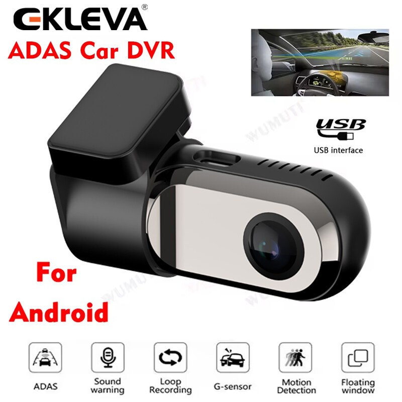 Ekleva Dash Cam ADAS รถ DVR ADAS Dashcam DVRs วิดีโอ HD USB เครื่องบันทึกภาพอัตโนมัติสําหรับ Android