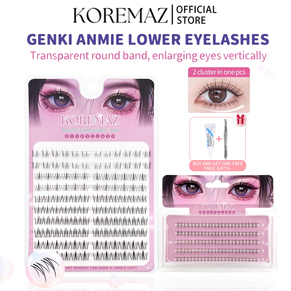 ✨[จัดส่งภายใน 24 ชั่วโมง]✨Koremaz ขนตาล่าง 2 คลัสเตอร์ ใน 1 ชิ้น 6 มม. ส่วน ธรรมชาติ นุ่มพิเศษ ก้านใส