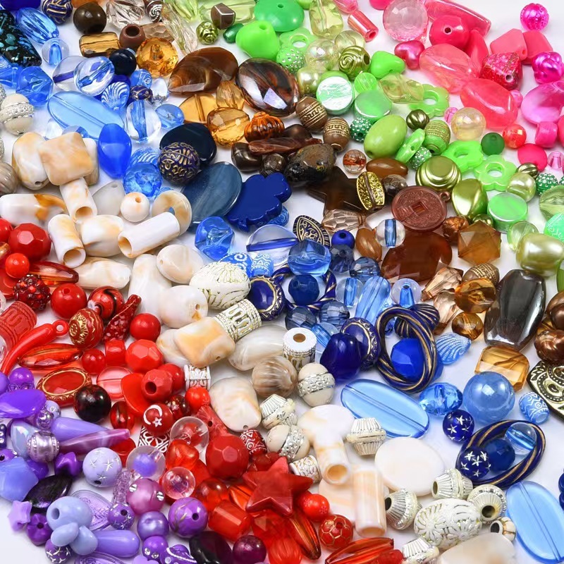 ลูกปัดอะคริลิค 40ก สีผสมรูปร่างไม่สม่ําเสมอสําหรับเครื่องประดับ ทําเอง ทําสร้อยข้อมืออุปกรณ์เสริม รับ 3-5ก ฟรี