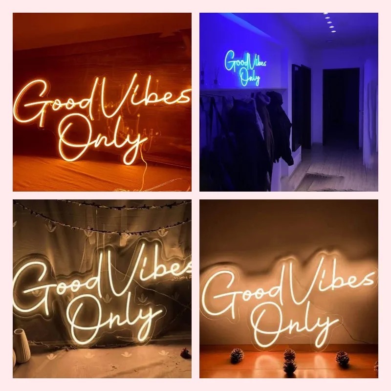 Good Vibes เท่านั้นป้ายนีออนป้าย Led สําหรับห้องนอนนีออนบาร์ป้าย Home Room Party Decor ไฟนีออนสําหรับ Wall Neon Art ตกแต่ง