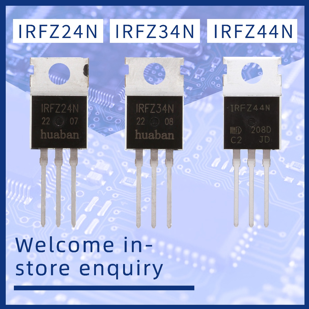 10 PCS IRFZ24N Vdss 55V RDS(on) 0.07ohm Id 17A IRFZ34N Vdss 55V RDS(on) 0.040 ทรานซิสเตอร์ MOSFET
