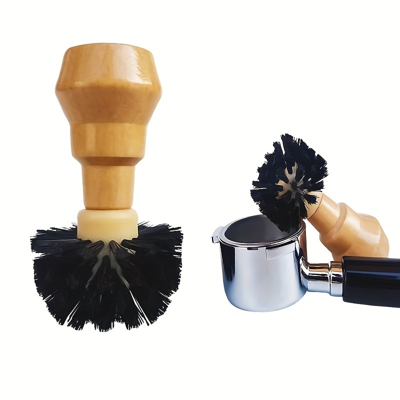 Espresso Machine Portafilter ตะกร้าทําความสะอาดแปรงผมไม้เนื้อแข็งแปรงทําความสะอาดเครื่องมือบาร์