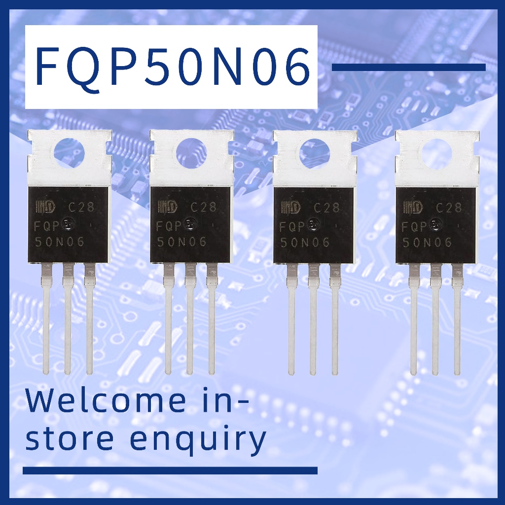 10 ชิ้น FQP50N06 50N06 Vdss=60V RDS(on)=0.022 โอห์ม Id=50A TO220 Power N-Channel MOSFET ทรานซิสเตอร์