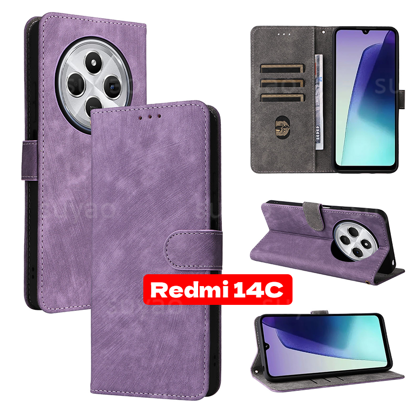 สําหรับ Redmi 14C 13C 12C Xiaomi Poco C75 C65 C55 2024 เคสโทรศัพท์พลิกซิปกระเป๋าสตางค์หนังช่องใส่การ์ด Redmi14C PocoC75 กันกระแทกหรูหรา Lanyard ปลอกขาตั้งผู้ถือแฟชั่นปกหลัง