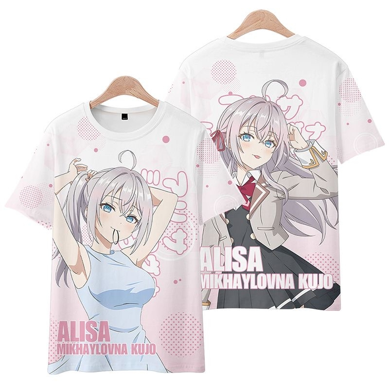 ใหม่อะนิเมะ Alya Sometimes ซ่อนความรู้สึกของเธอในรัสเซีย Suō Yuki เสื้อยืดแขนสั้นอะนิเมะญี่ปุ่นผู้ชายหลวมผู้หญิงลําลองแขนสั้น Hoodie Unisex Casual Top คอสเพลย์