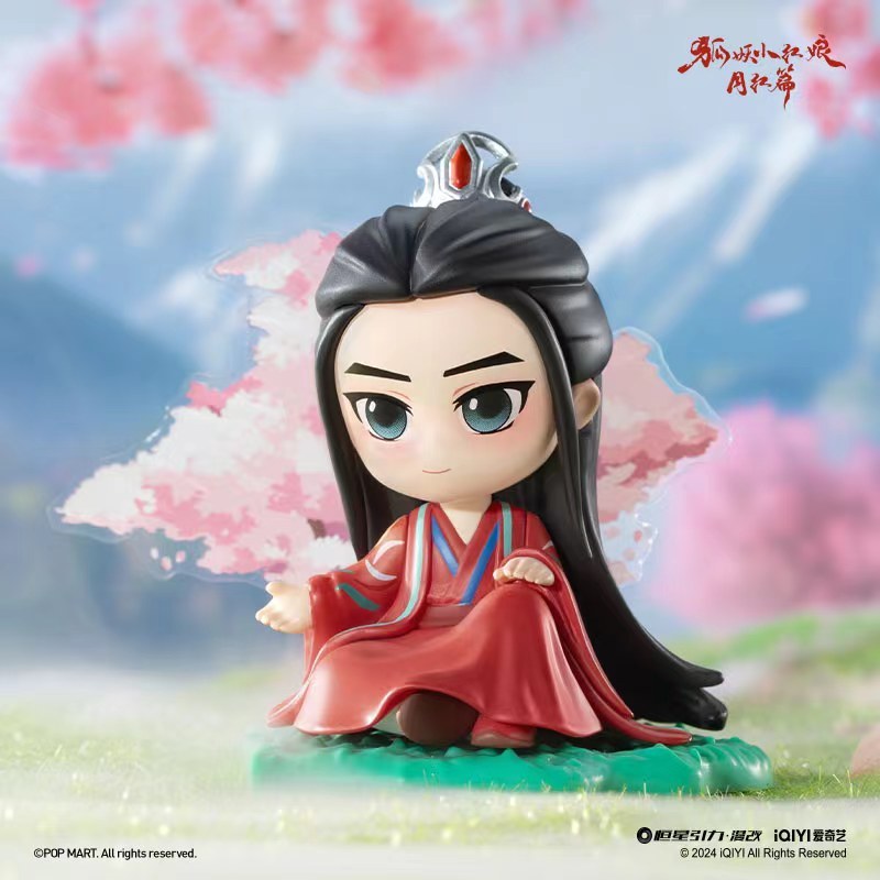 ของแท้ POP MART POP MART POP MART Fox Demon Little Matchmaker Moon Red Series รูปอินเทรนด์เล่นตกแต่ง