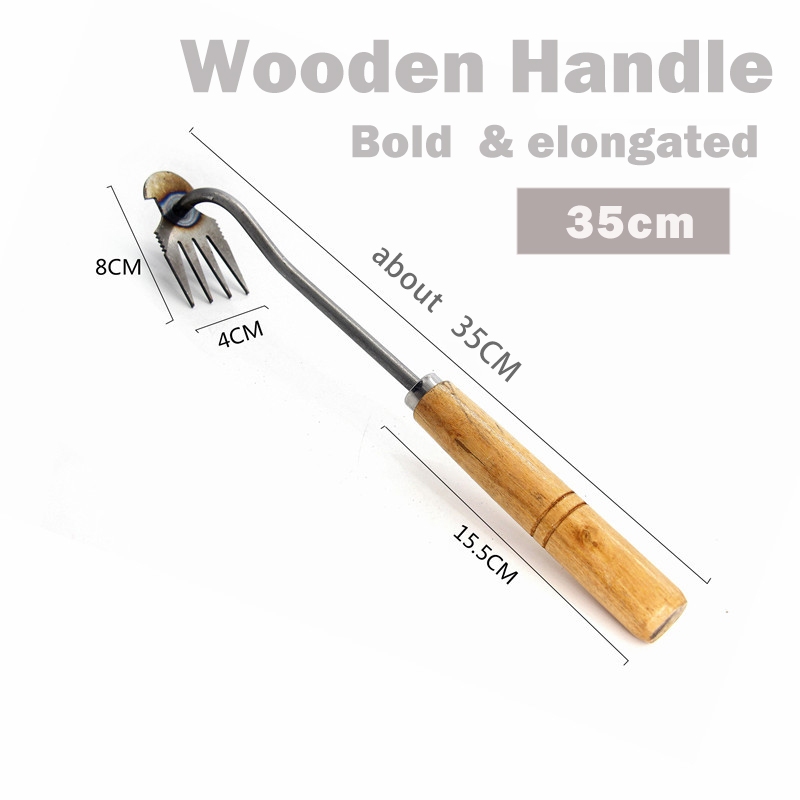 หญ้าขุดคราดเครื่องมือกําจัดวัชพืช4ฟันขยายหนาออกแบบออกแบบเฉพาะสวนพืชสวนหญ้าขุดผักขุดดินคลายพลั่วจอบขนาดเล็ก - รูปที่ 7