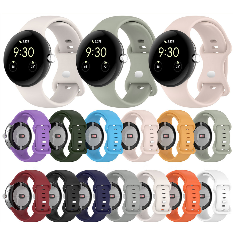 สายรัดสําหรับ Google Pixel นาฬิกา 4 3 2 1 สมาร์ทนาฬิกาสายรัดข้อมือซิลิโคนพรีเมี่ยมฟิตเนส Watchband