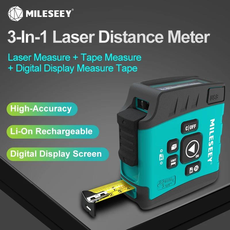 Mileseey 3-in-1 Laser rangefinder DT20 เครื่องวัดระยะทางเลเซอร์บลูทูธจอแสดงผลดิจิตอลเลเซอร์เทปวัด