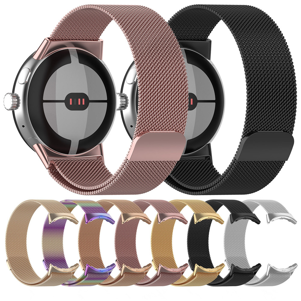 สายสแตนเลสสําหรับ Google Pixel นาฬิกา 4 3 2 1 สายนาฬิกาเปลี่ยนสร้อยข้อมือ Band หัวเข็มขัดแม่เหล็ก