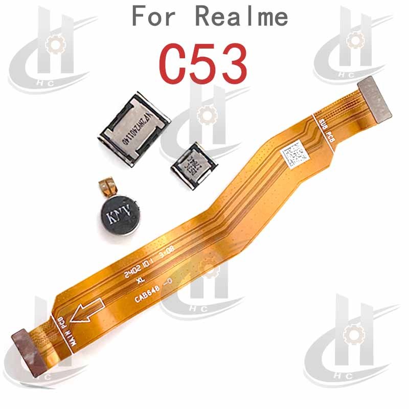 Oppo Realme C53 Main Flex MainBoard + ลําโพงด้านล่าง + ตัวรับสัญญาณด้านบน + อะไหล่ซ่อมเปลี่ยนเครื่องสั่น