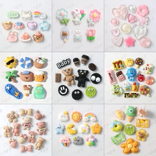 ชุดหัวเข็มขัด รูปก้อนเมฆ 3d สีรุ้ง สําหรับรองเท้า diy