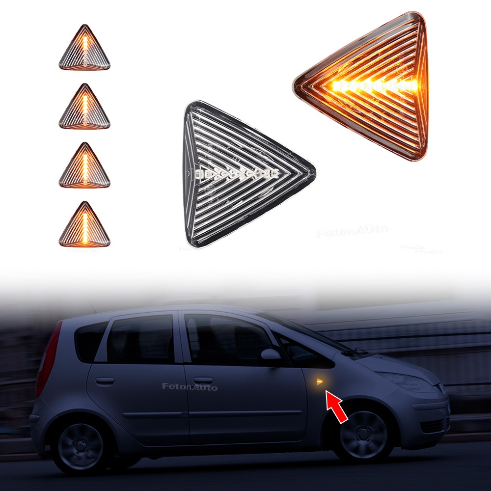 2 ชิ้นไฟเลี้ยวด้านข้าง LED แบบไดนามิกไฟเลี้ยวด้านข้างสําหรับ Mitsubishi Colt CZC CZ3 Z23 Z24 Z25 Z33